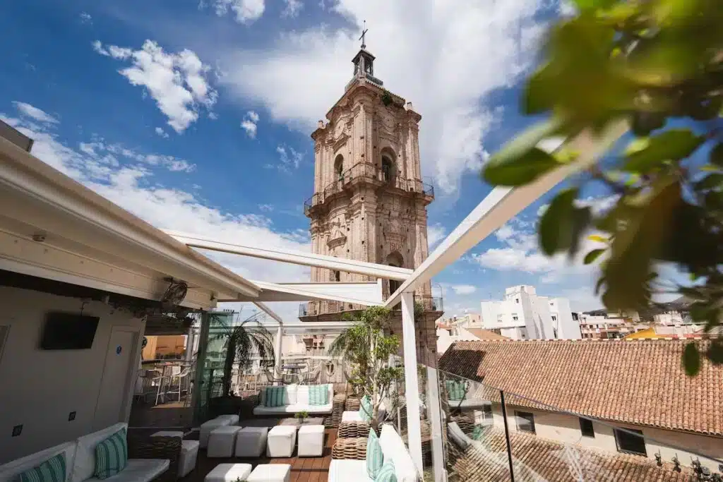 Where to Stay in Malaga? 3 Best Areas & Places to Stay + Nearby Holiday Towns 🇪🇸 44 Malaga Premium Hotel, rooftop bar in Malaga