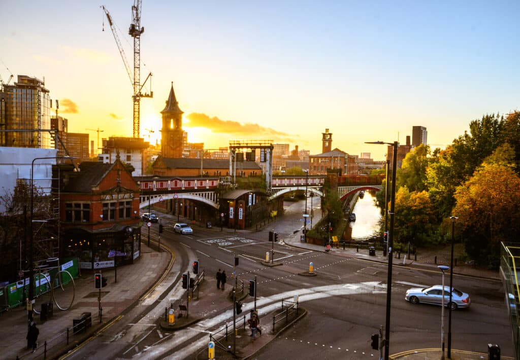 Deansgate, best area to stay for nightlife in the city centre