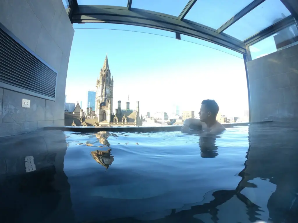 Me in the pool at the hotel