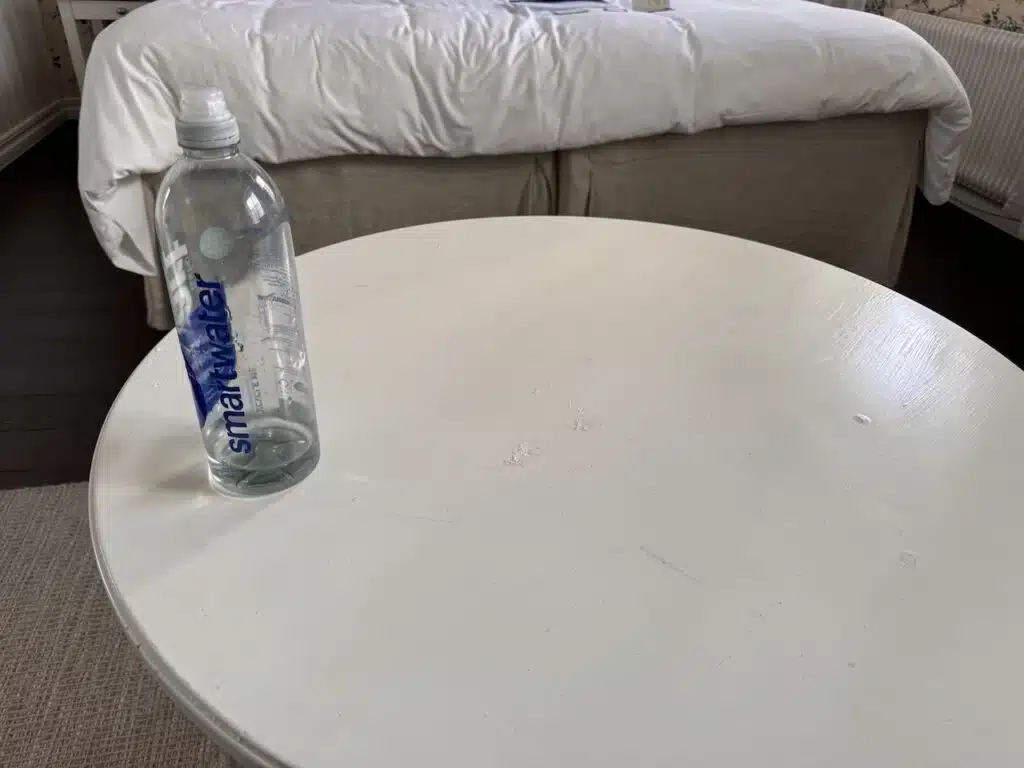 Review: Ystad Saltsjöbad - Is It Still Skåne's Best Spa Hotel? 🤔 24 Worn table at ystad saltsjobad