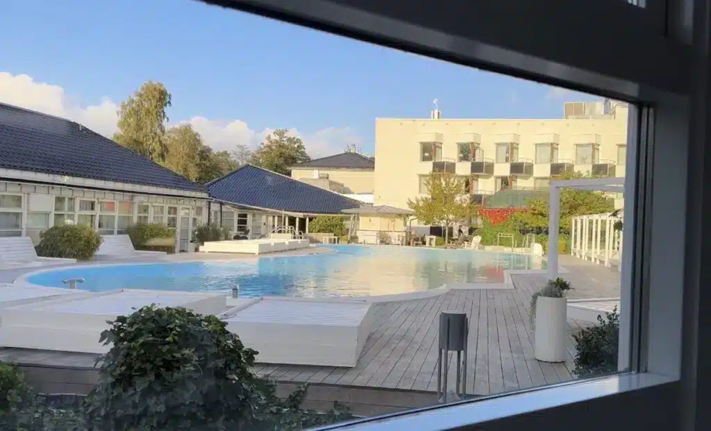Review: Ystad Saltsjöbad - Is It Still Skåne's Best Spa Hotel? 🤔 26 Outdoor swimming pool at Ystad Saltsjobad in Skåne Sweden