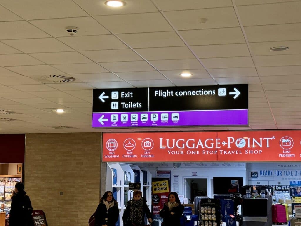 Signs at Edinburgh Airport