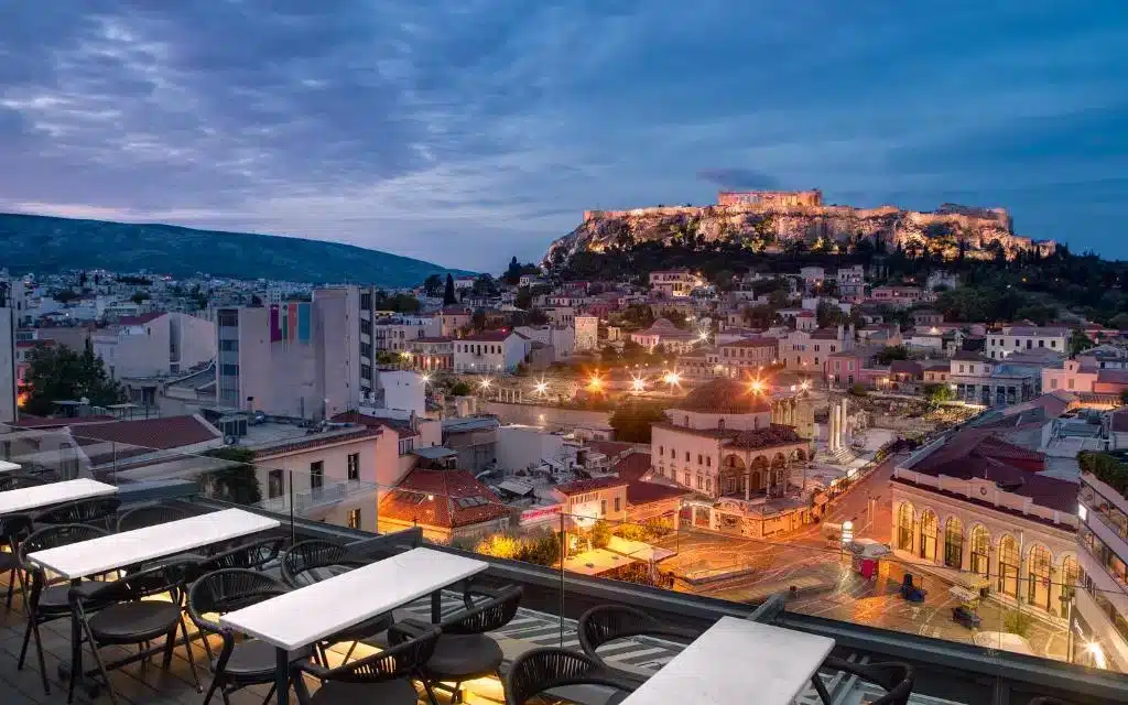 Where to Stay in Athens? The 3 Best Areas & Places to Stay + Avoid! 🇬🇷 24 A for Athens, hotel with rooftop terrace and Acropolis view
