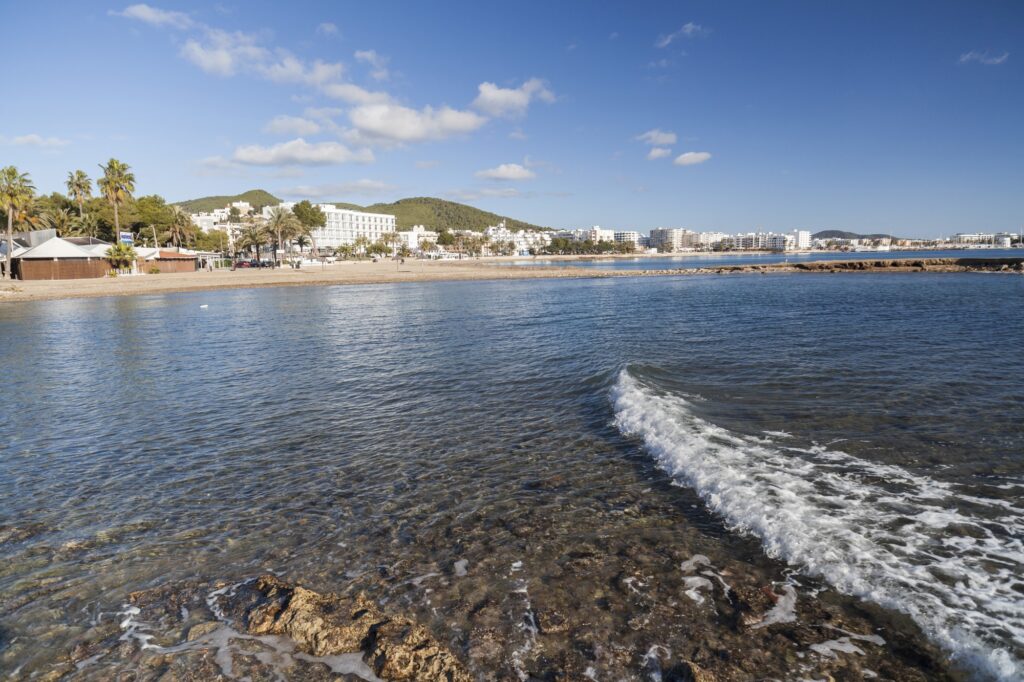Beach in Santa Eulària des Riu, Ibiza