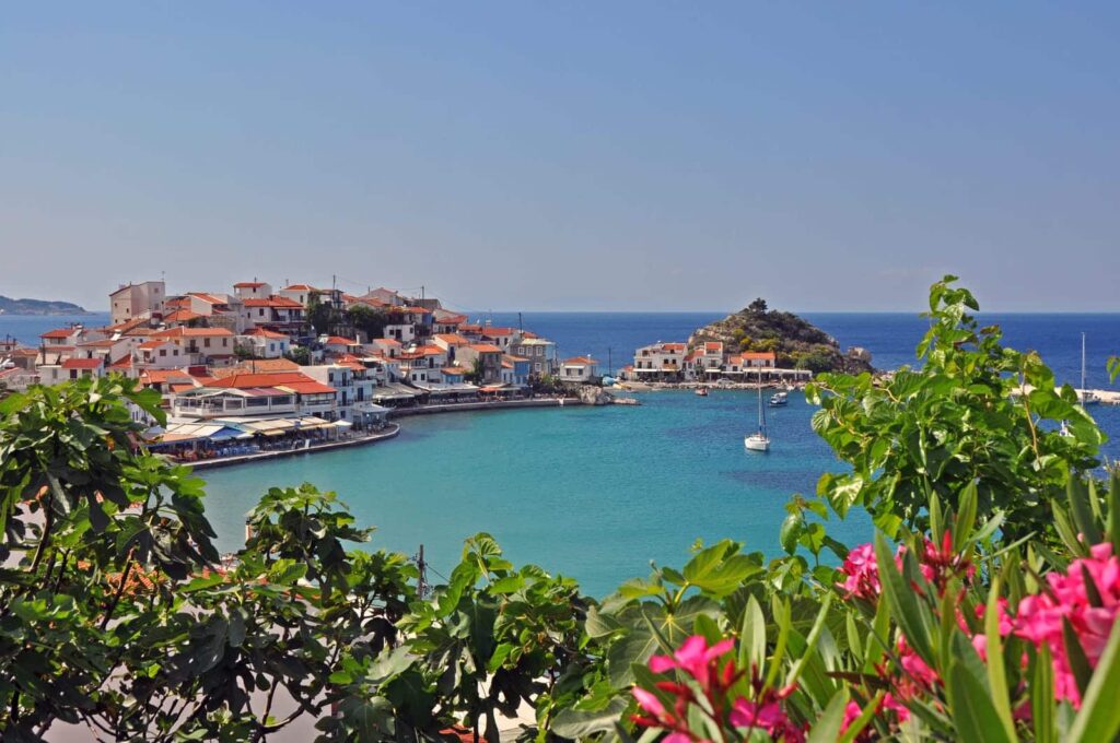 View across the bay towards Kokkari on Samos