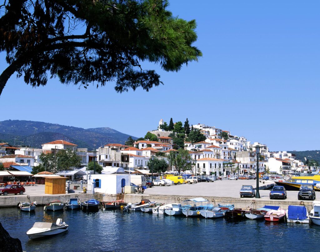 The harbour in Skiathos Town