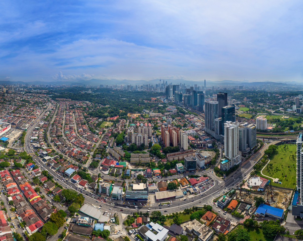 Aerial view of Bangsar in Kuala Lumpur with Bangsar Village