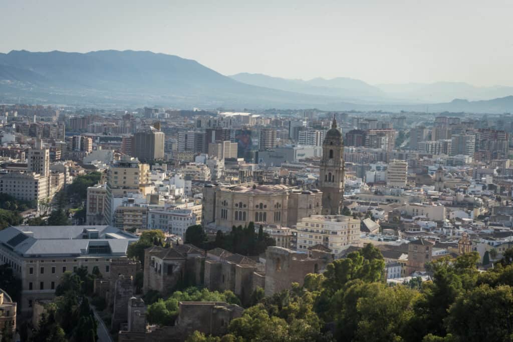 Aerial view of Malaga Cathedral