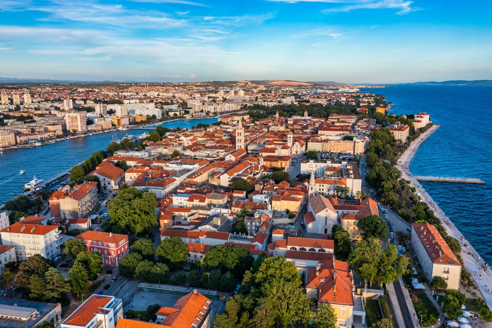 Aerial view of Zadar's Old Town on the peninsula