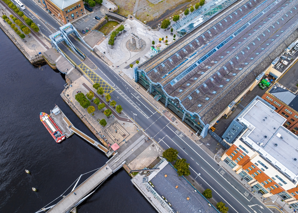 18 Best Things to Do in Dublin: Sights, Prices & Tips 26 Aerial view of the CHQ Building with EPIC The Irish Emigration Museum on the River Liffey