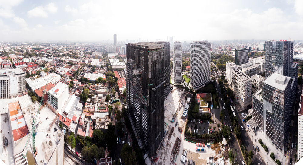 Aerial view of the Polanco neighbourhood in Mexico City