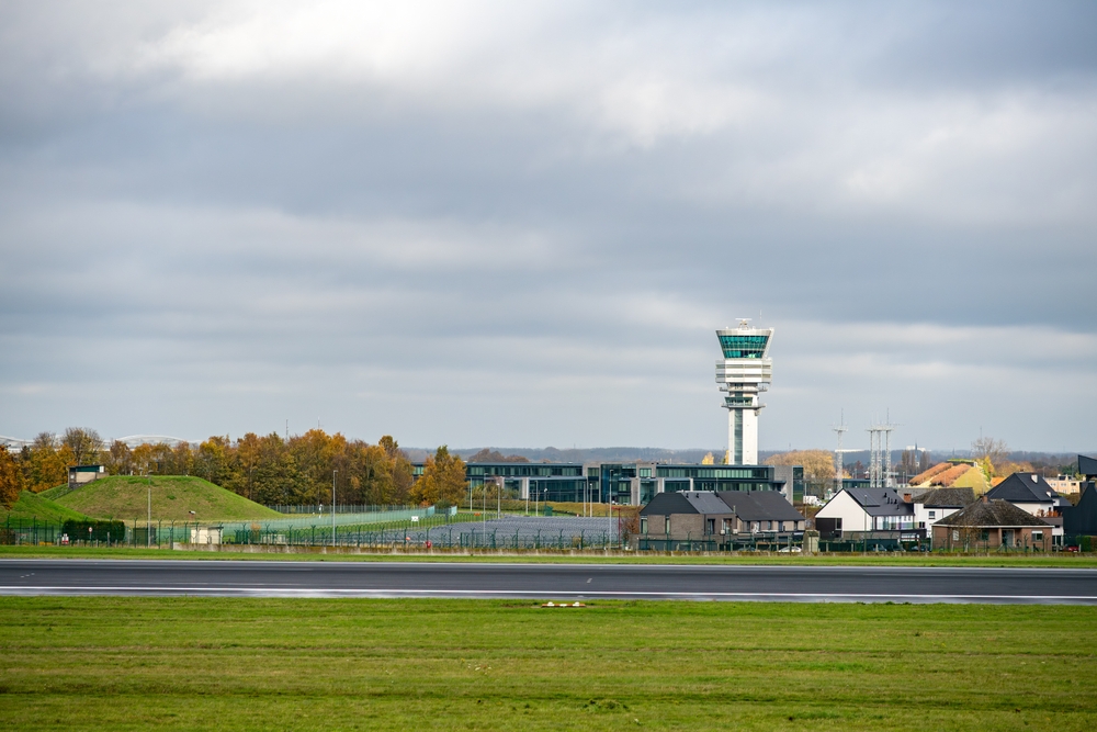 The control tower at Brussels Airport in Zaventem near Brussels