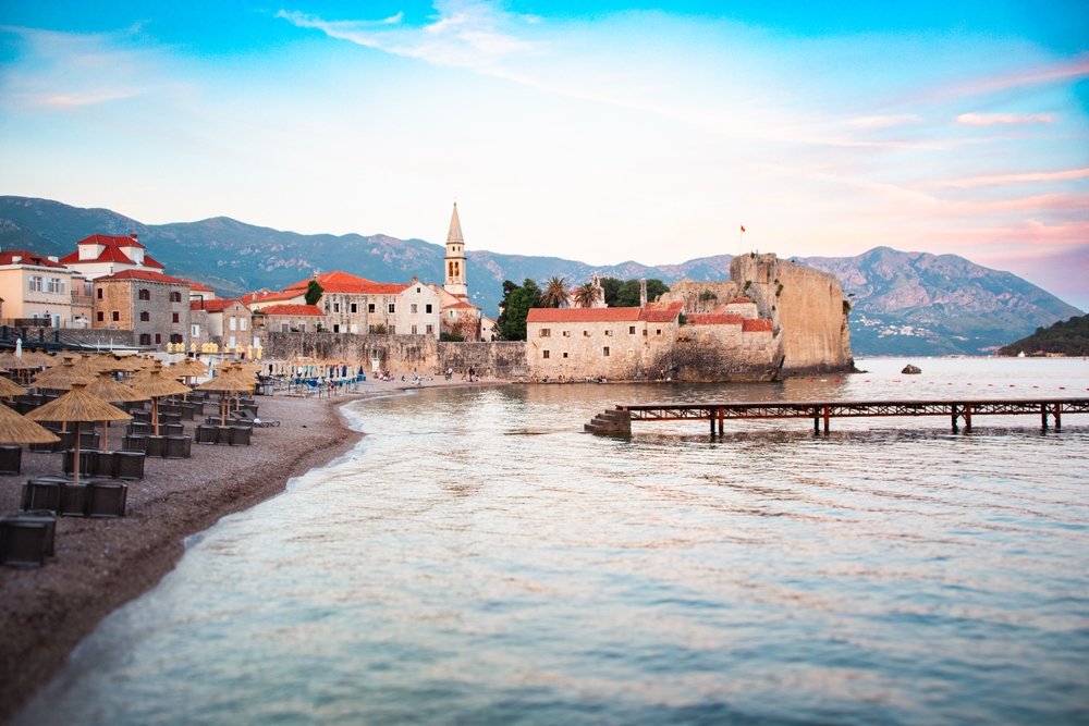 The Old Town and beach in Budva