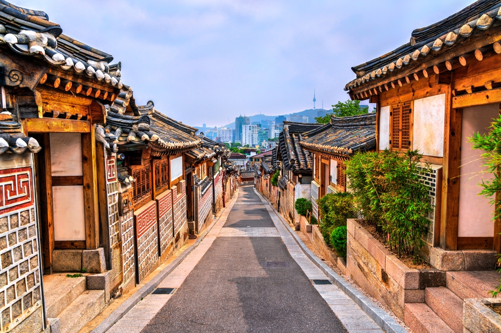 Traditional houses in Bukchon Hanok Village in Seoul