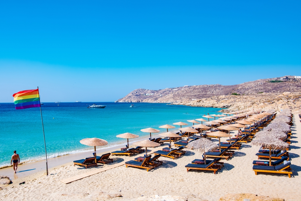 The bay at Elia Beach on Mykonos