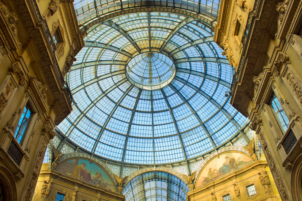 Glass dome of Galleria Vittorio Emanuele II in Milan