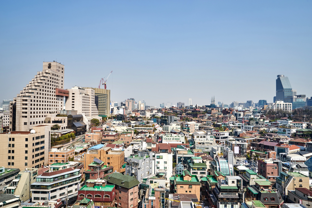View of the high-rise buildings in Gangnam, Seoul