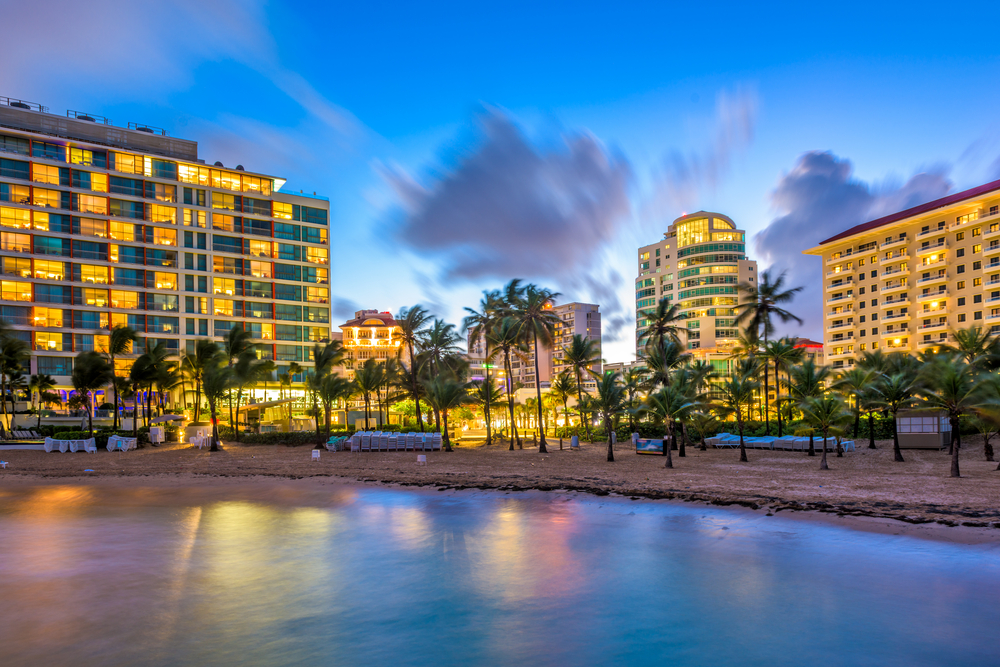 Hotels and high-rises along Condado Beach in San Juan