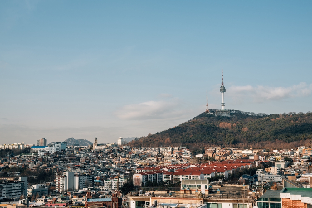 View over Itaewon with N Seoul Tower in the background