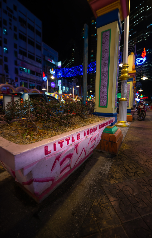 Jalan Tun Sambanthan in Little India in Brickfields in Kuala Lumpur in the evening