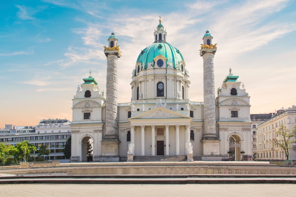 Karlskirche at Karlsplatz in Vienna