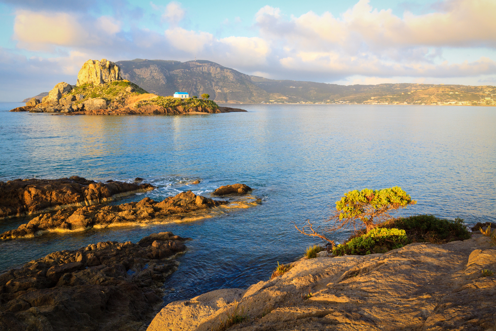 Kefalos Bay with the small island of Kastri on Kos