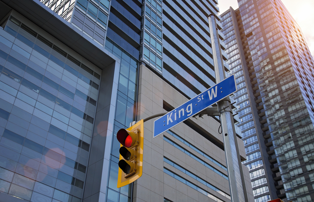 King Street in the Entertainment District in Toronto