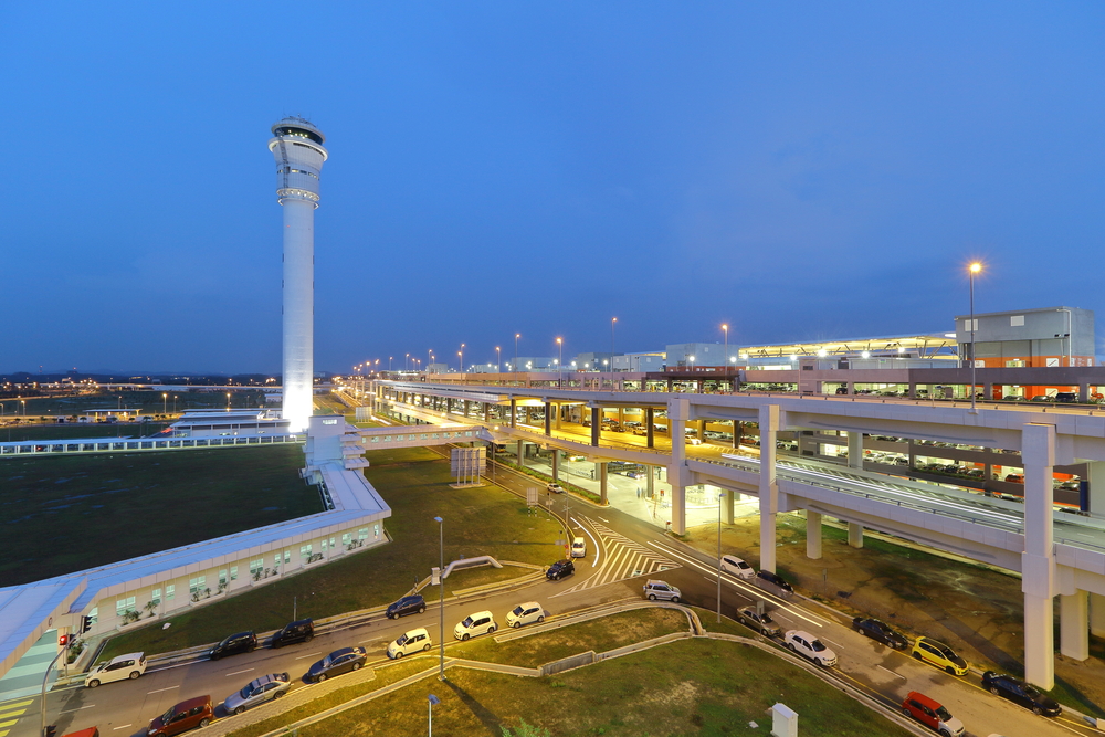 The control tower and Transport Hub at Terminal 2 of Kuala Lumpur Airport