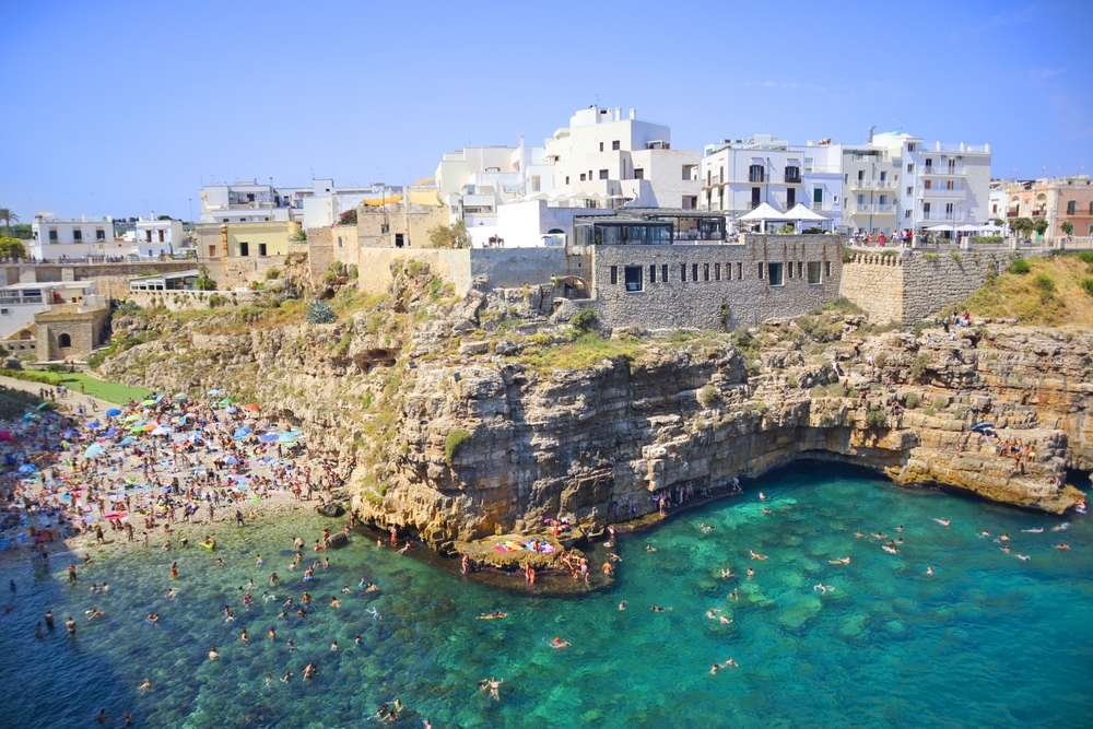 Lama Monachile beach in Polignano a Mare