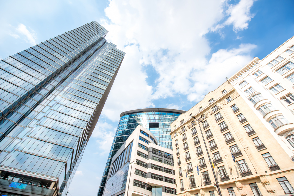 Modern buildings at Place Rogier in Brussels