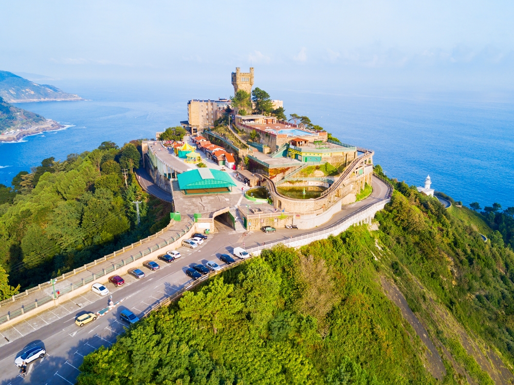 Tower and amusement park at the top of Monte Igueldo in San Sebastian
