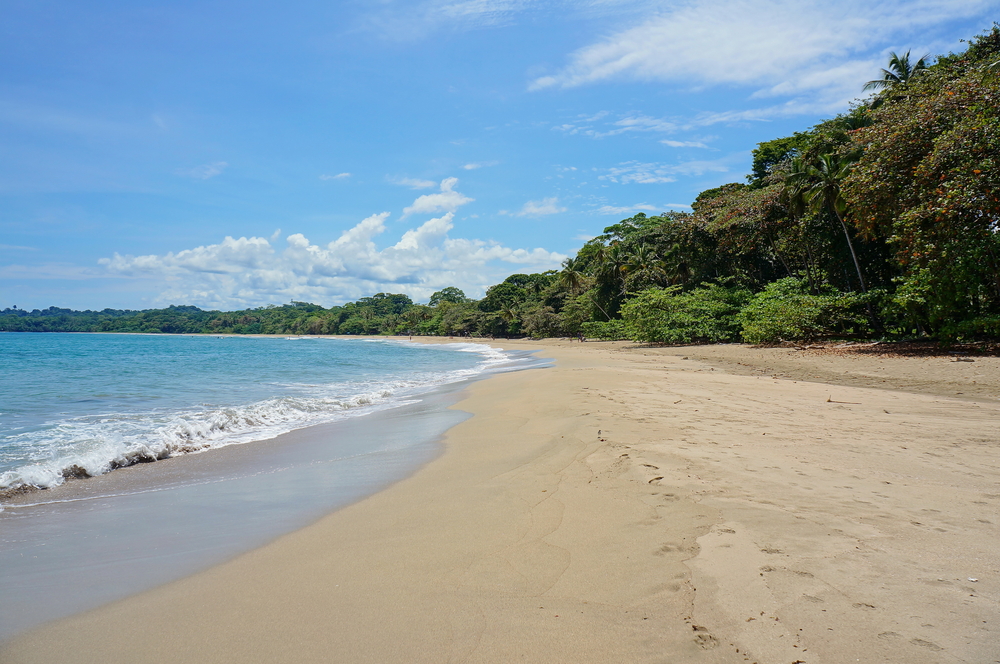 Playa Cocles beach near Puerto Viejo on the Caribbean coast of Costa Rica