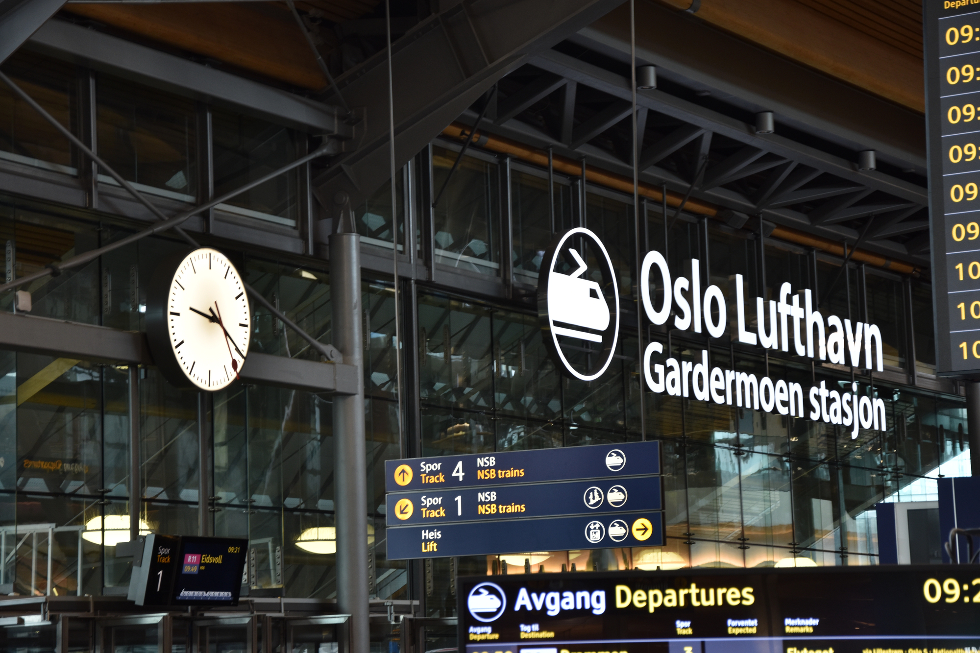 The railway station at Oslo Airport Gardermoen