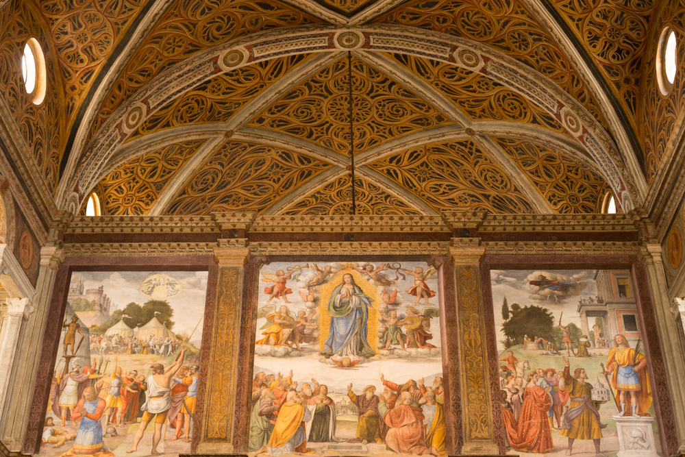 Frescoes inside San Maurizio al Monastero Maggiore in Milan