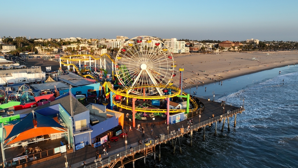 Santa Monica Pier with the Ferris wheel in Pacific Park