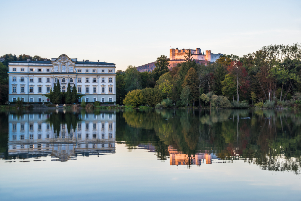 Where to Stay in Salzburg? The 5 Best Areas & Places to Stay 11 Schloss Leopoldskron by the Leopoldskroner Weiher lake in Salzburg