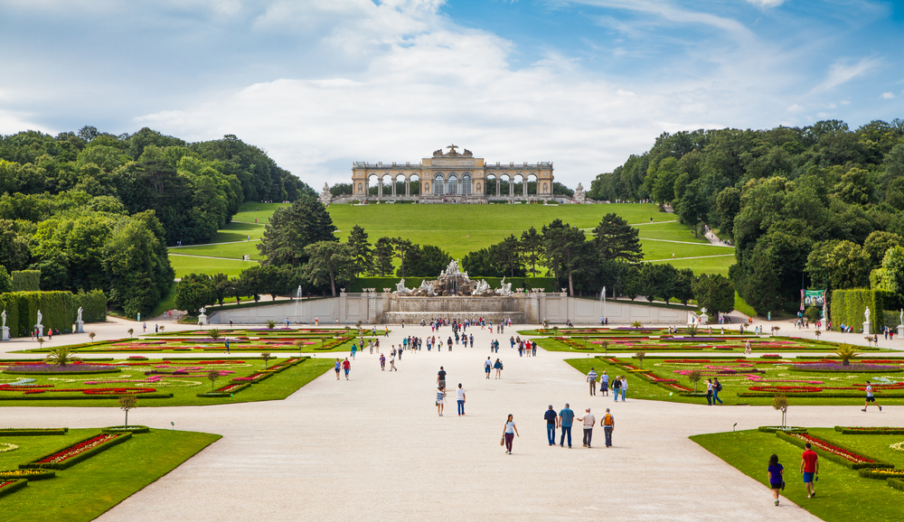 Schönbrunn Palace and the Great Parterre garden in Vienna