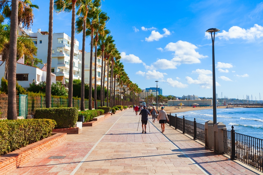 Seafront promenade in Marbella
