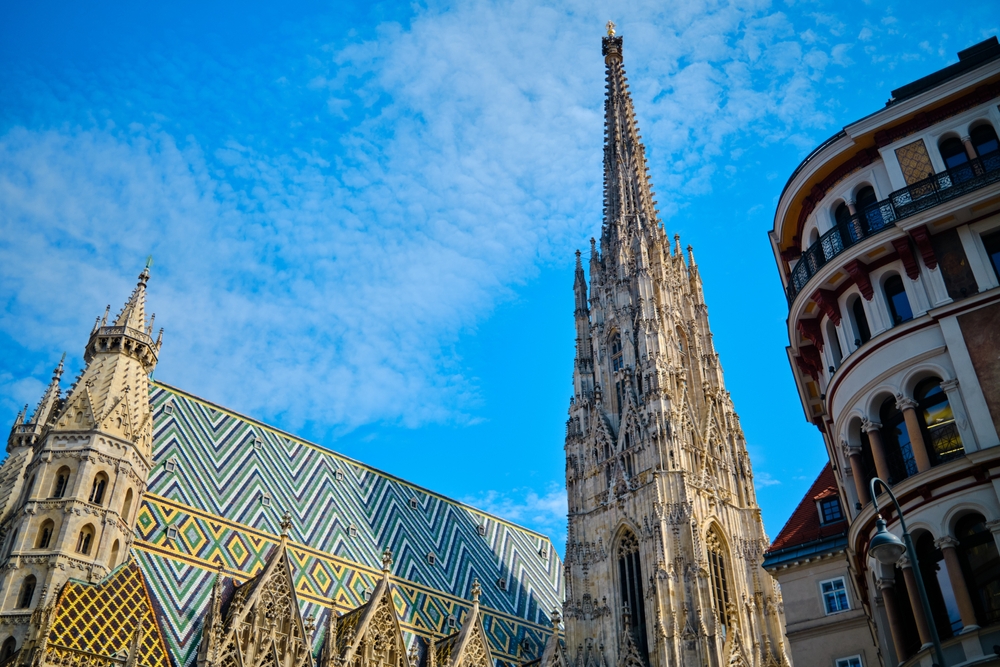 St Stephen’s Cathedral seen from Stephansplatz in Vienna