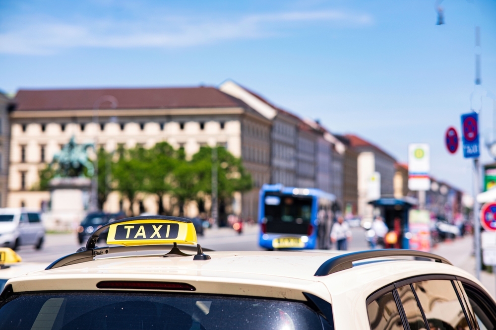 Taxi sign on a car in Munich