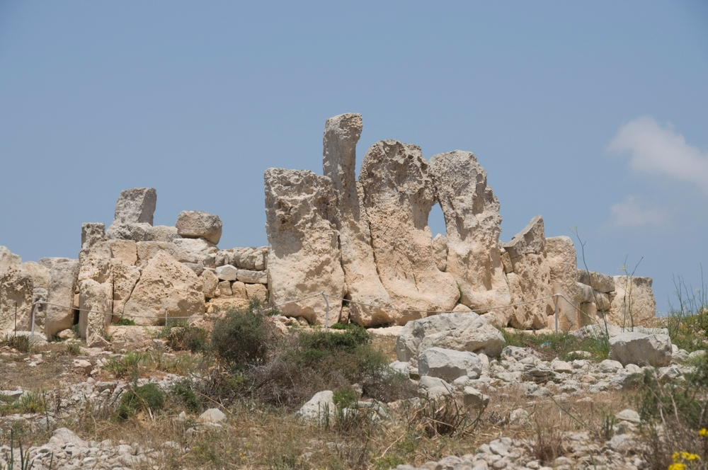 The Ħaġar Qim stone temple near Qrendi in Malta