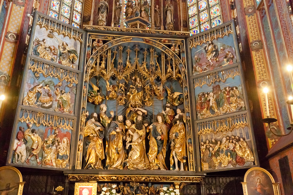 The Veit Stoss altarpiece in St Mary's Basilica in Krakow