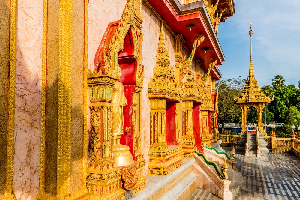 The chedi at Wat Chalong temple in Phuket