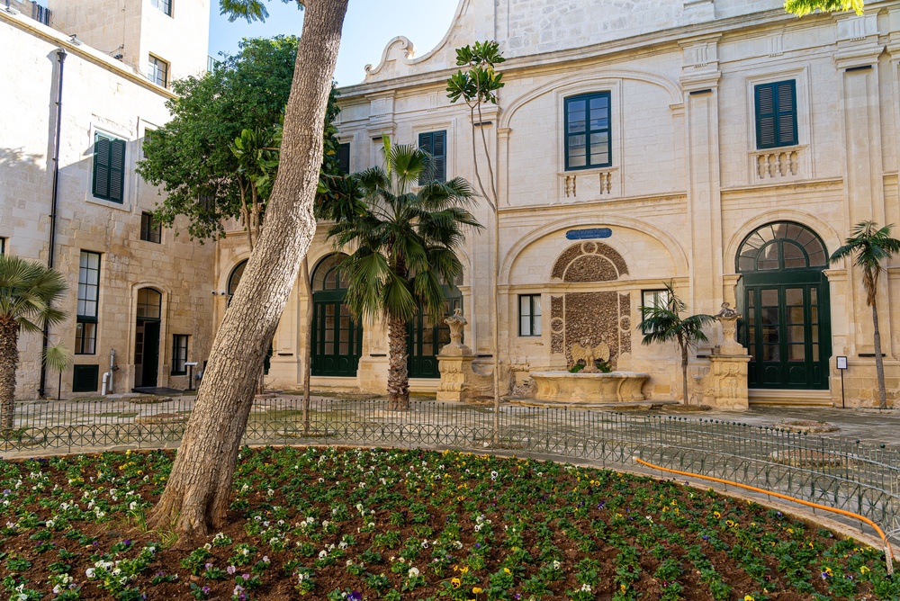 The courtyard of the Grandmaster's Palace in Valletta