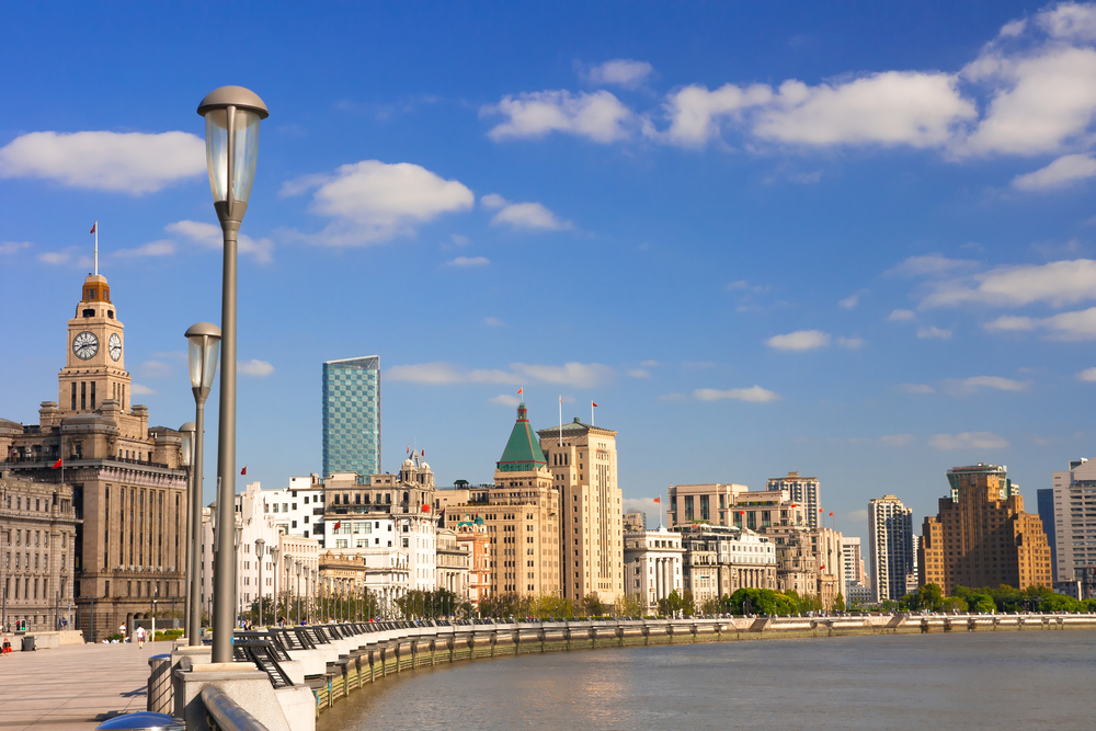 The historic buildings along The Bund in Shanghai