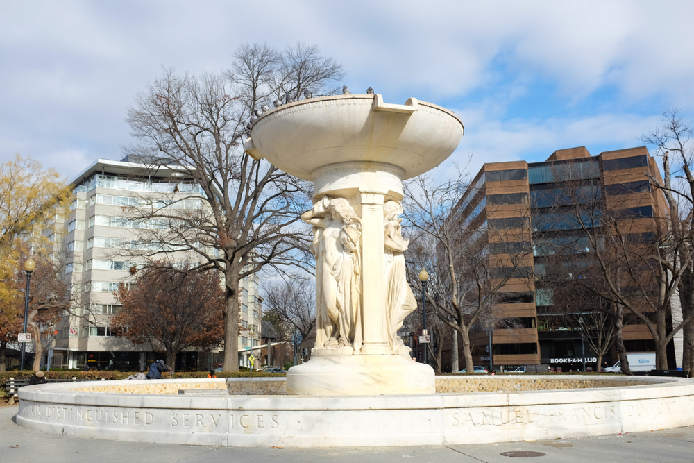 The marble fountain in Dupont Circle in Washington, D.C.