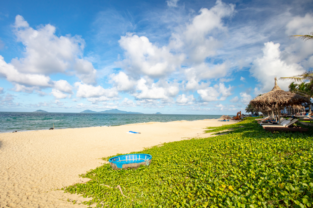 The popular part of An Bang Beach near Hoi An