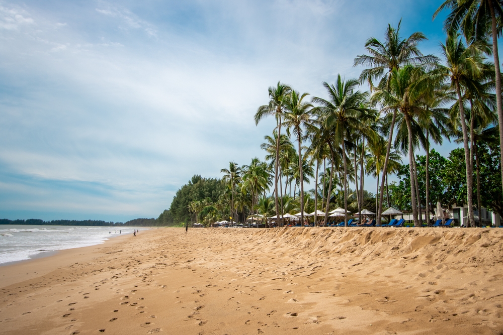 The quiet Khuk Khak Beach in Khao Lak