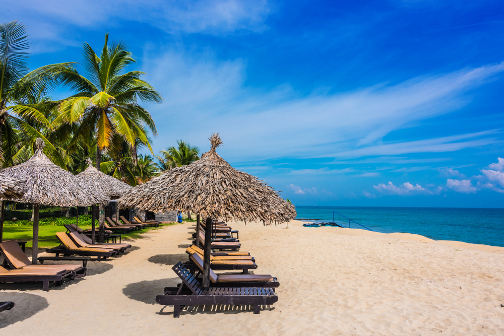 The sandy Cua Dai Beach near Hoi An