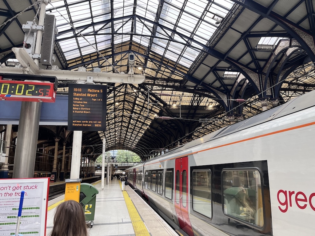 The train to Stansted Airport